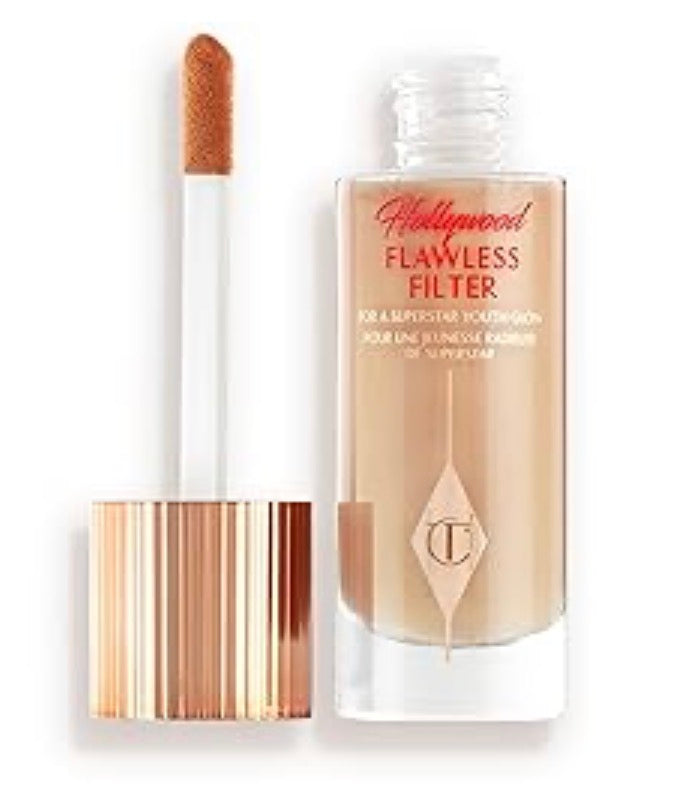 Charlotte Tilbury Hollywood FlawlessFilter - Multi-Use Makeup Primer, Complexion Booster & Illuminating Liquid Highlighter with Sheer Coverage - Smooths & Blurs Skin - 4 Medium